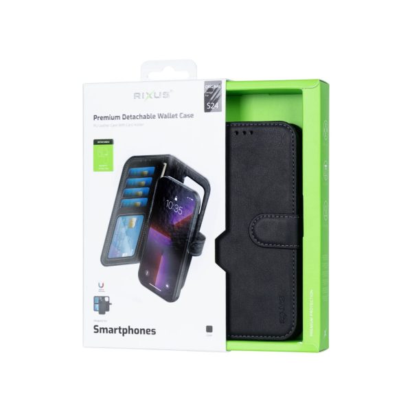 Husa Rixus Duo Magnetic Detachable Wallet pentru Samsung Galaxy S24 (S921) Black 825F90AE73.