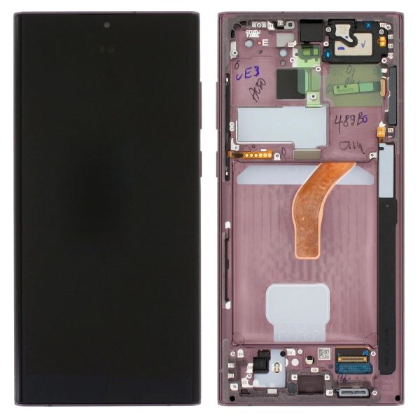 Ecran Samsung Galaxy S22 Ultra (S908) Burgundy. Original GH82-27489B.